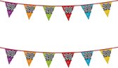 2x stuks vlaggenlijnen met glitters 20 jaar thema feestartikelen - Verjaardag versieringen - 8 meter - Plastic
