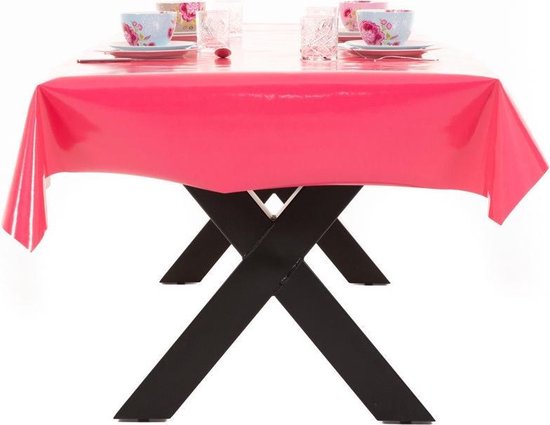 Speel Vooruitzicht sterk Buiten tafelkleed/tafelzeil fuchsia roze 140 x 200 cm rechthoekig -  Tuintafelkleed... | bol.com