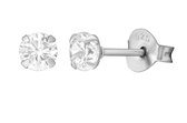 La Rosa Princesa Zilveren Kristal Oorbellen - 5mm