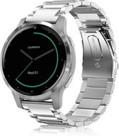 Stalen Smartwatch bandje - Geschikt voor  Garmin Vivoactive 4s stalen band - 40mm - zilver - Horlogeband / Polsband / Armband