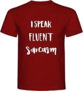 T-Shirt - Casual T-Shirt - Fun T-Shirt - Fun Tekst - Lifestyle T-Shirt - Mood - I Speak Fluent Sarcasm - Size - M