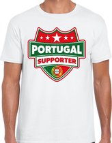 Portugal supporter schild t-shirt wit voor heren - Portugal landen t-shirt / kleding - EK / WK / Olympische spelen outfit 2XL
