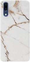 ADEL Siliconen Back Cover Softcase Hoesje Geschikt voor Huawei P20 - Marmer Goud