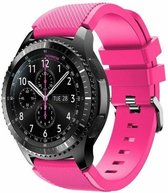 Samsung Galaxy Watch siliconen bandje 45mm / 46mm - knalroze + glazen screen protector