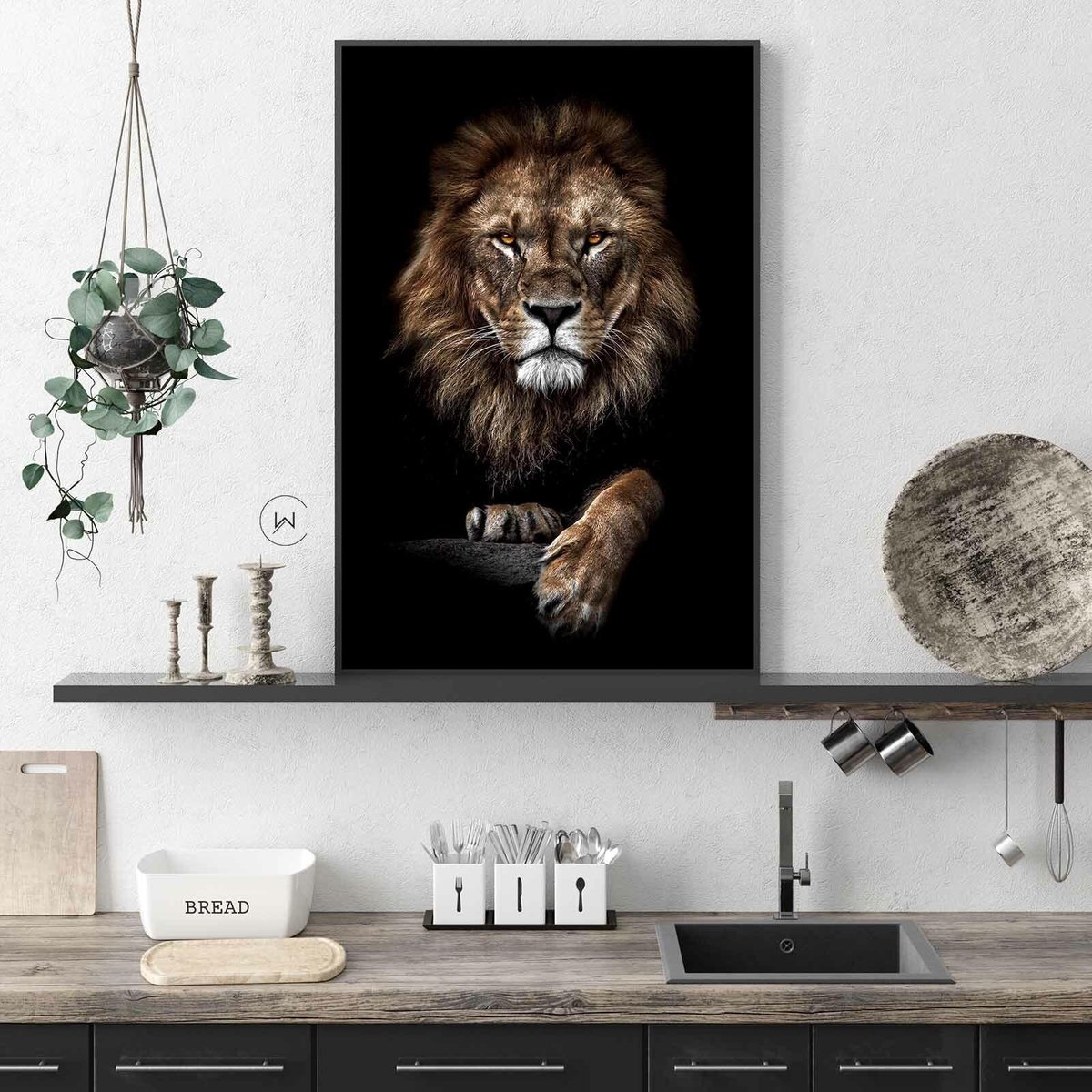 Leeuw op Canvas - WallCatcher | Staand 60 x 90 cm | Lion King op Canvasdoek  | bol.com