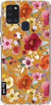 Casetastic Samsung Galaxy A21s (2020) Hoesje - Softcover Hoesje met Design - Flowers Mustard Print