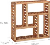 Relaxdays wandrek hout 5 vakken - wandbox notenhout - woonkamer - badkamer - hangend rek