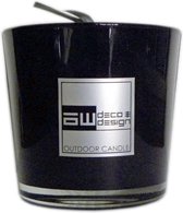 Deco & Design Outdoor Candle - Buitenkaars in glaspot - Luxueuze tuinkaars - zwart - D14,5cm - 38 branduren