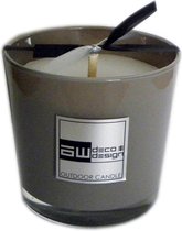 Bol.com Deco & Design Outdoor Candle - Buitenkaars in glaspot - Luxueuze tuinkaars - taupe - D115cm - 26 branduren aanbieding
