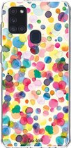 Casetastic Samsung Galaxy A21s (2020) Hoesje - Softcover Hoesje met Design - Watercolor Confetti Print