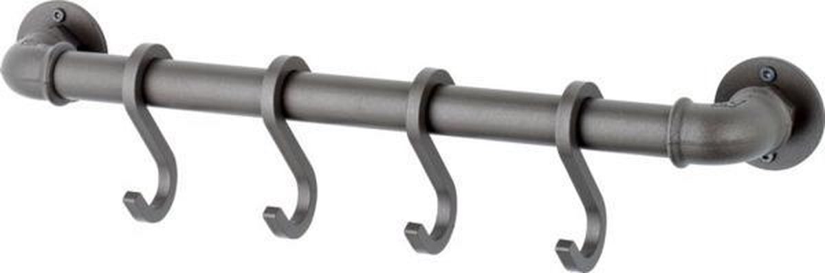 Mora Garden Wandbeugel 49cm met 4 haken Industrieel Grijs