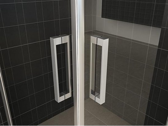 Cabine de douche Wiesbaden Carrée Porte coulissante 90x90x200cm Anti-calcaire Verre clair Chrome Profil 8mm Verre de sécurité Facile à nettoyer