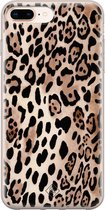 iPhone 8 Plus/7 Plus hoesje siliconen - Luipaard print bruin | Apple iPhone 8 Plus case | TPU backcover transparant