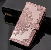 Telefoonhoesje voor Samsung Galaxy A70 | Hoogwaardig PU Leren Bookcase | Lederen Wallet Case | Pasjeshouder | Portemonnee | Mandala Patroon | Roze