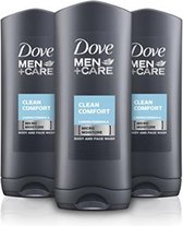 Dove Men+Care Clean Comfort Douche Gel / Body & Facewash - 3 x 250 ML