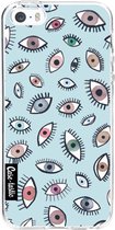 Casetastic Apple iPhone 5 / iPhone 5S / iPhone SE Hoesje - Softcover Hoesje met Design - Eyes Blue Print