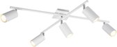 LED Plafondlamp - Plafondverlichting - Trion Mary - GU10 Fitting - 5-lichts - Rechthoek - Mat Wit - Aluminium - BSE