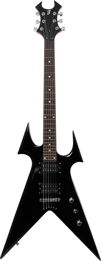 Fazley FBV618BK FING Metal Gitaar - Elektrische gitaren - Zwart - Muziekinstrumenten