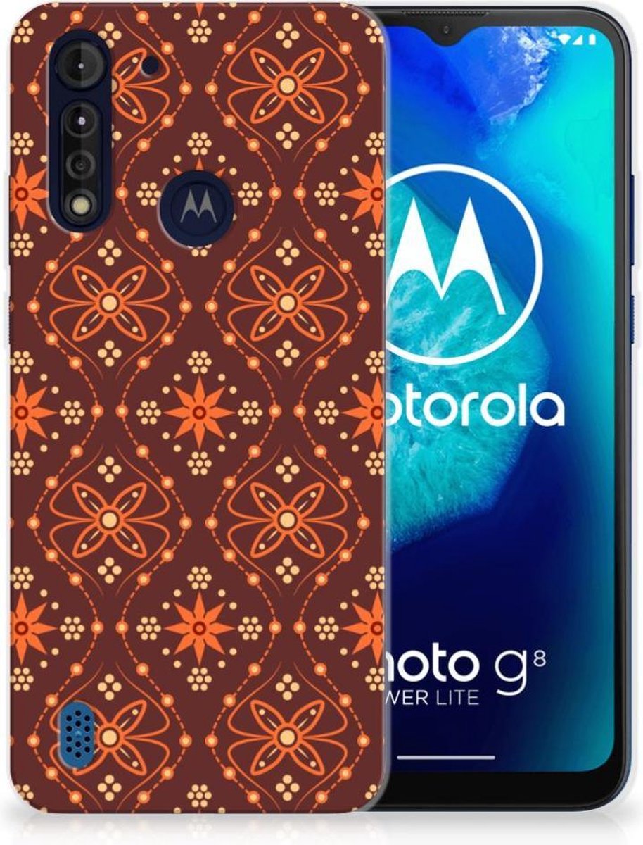 Motorola Moto G8 Power Lite TPU bumper Batik Brown