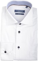 Ledub Modern Fit overhemd - wit twill (contrast) - Strijkvrij - Boordmaat: 42
