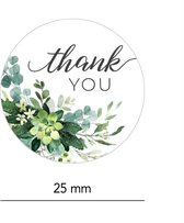 40x Sticker | THANK YOU | planten / bladeren | 25 mm