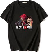 Zwart t-shirt La casa de papel Unisex T-shirt Maat S