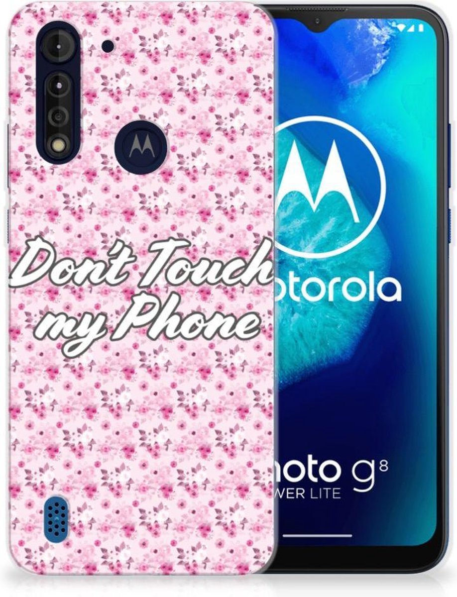 Motorola Moto G8 Power Lite Silicone-hoesje Flowers Pink DTMP