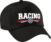 Racing coureur supporter pet met Nederlandse vlag zwart voor volwassenen -  race thema / race supporter baseball cap