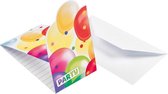 Amscan Uitnodigingen Met Envelop Balloons 14,2 Cm Wit 8 Stuks