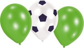 Ballon Voetbal Party met groen 6 stuks