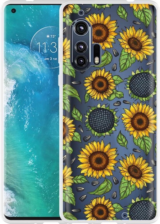 Hoesje geschikt voor Motorola Edge Plus Sunflowers bol