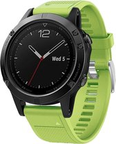 Siliconen Smartwatch bandje - Geschikt voor  Garmin Fenix 5 / 6 siliconen bandje - lichtgroen - Horlogeband / Polsband / Armband