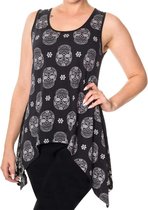 Banned Lange top -4XL- Paloma Skull Zwart