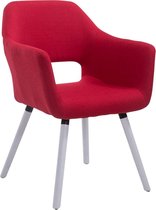 CLP Auckland Eetkamerstoel - Stof wit (eik) rood