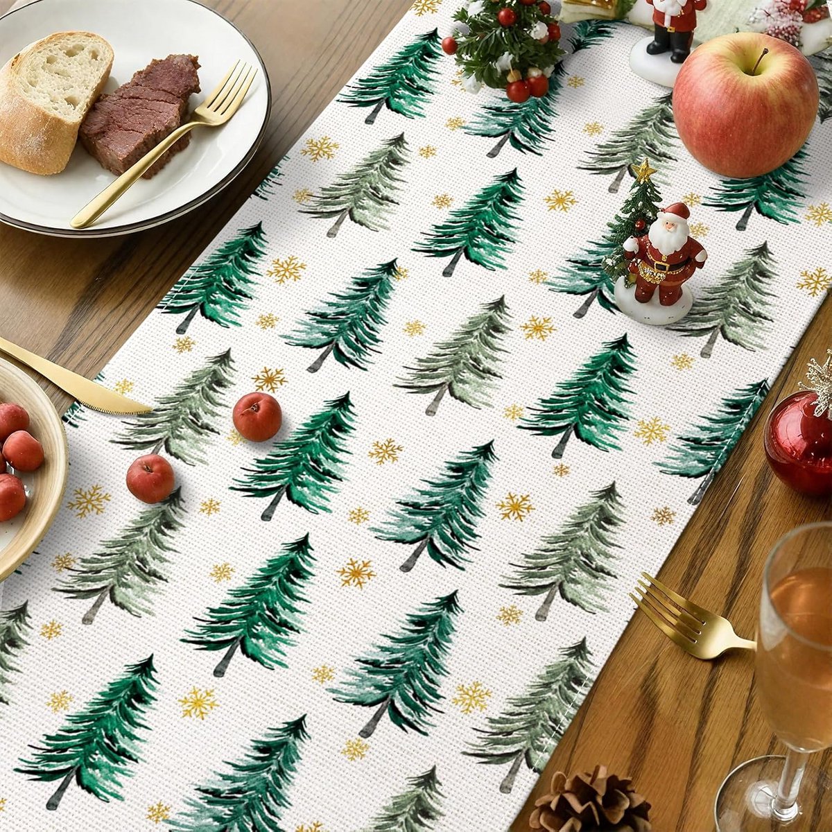 Luxe Gouden Sneeuwvlok Tafelloper - Kerst & Winter Tafeldecoratie 40x240cm