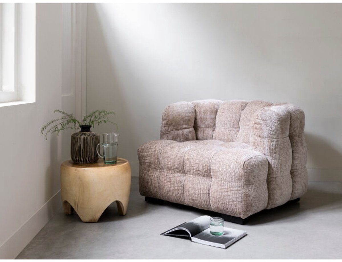 MUST Living Fauteuil Mars - Glamour sand - 75x102x95 cm