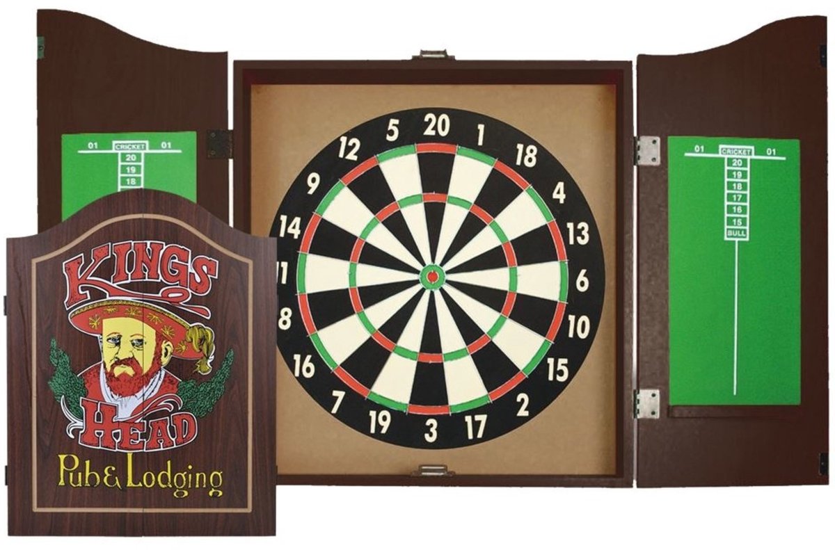 Equinox Dartbord Kabinet Set - Inclusief 6 dartpijlen - Paper Coil - Darts - Dartpijlen - Darts set - Veilig voor Kinderen