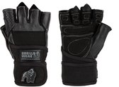 Gorilla Wear Dallas Fitness Handschoenen met Wrist Wraps - Trainingshandschoenen met Grip & Polssteun - Voor Bodybuilding & Krachttraining - Zwart - S