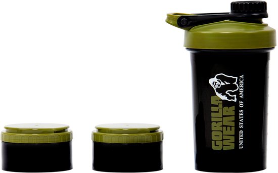 Gorilla Wear Shaker 2 GO - Zwart/Legergroen - 760ml — afbeelding 4