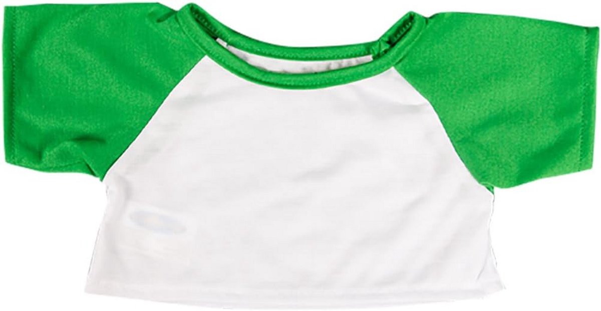 Groen-Wit T-Shirt voor Knuffelberen en Poppen (35-45 cm)