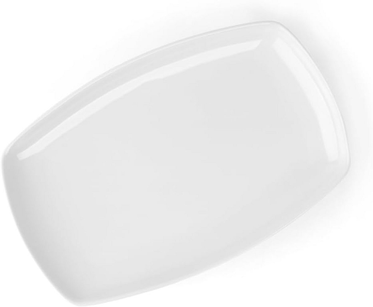 Rechthoekige Witte Porseleinen Dinerplaat 35 cm - Serveerplaat voor Luxe Tafels
