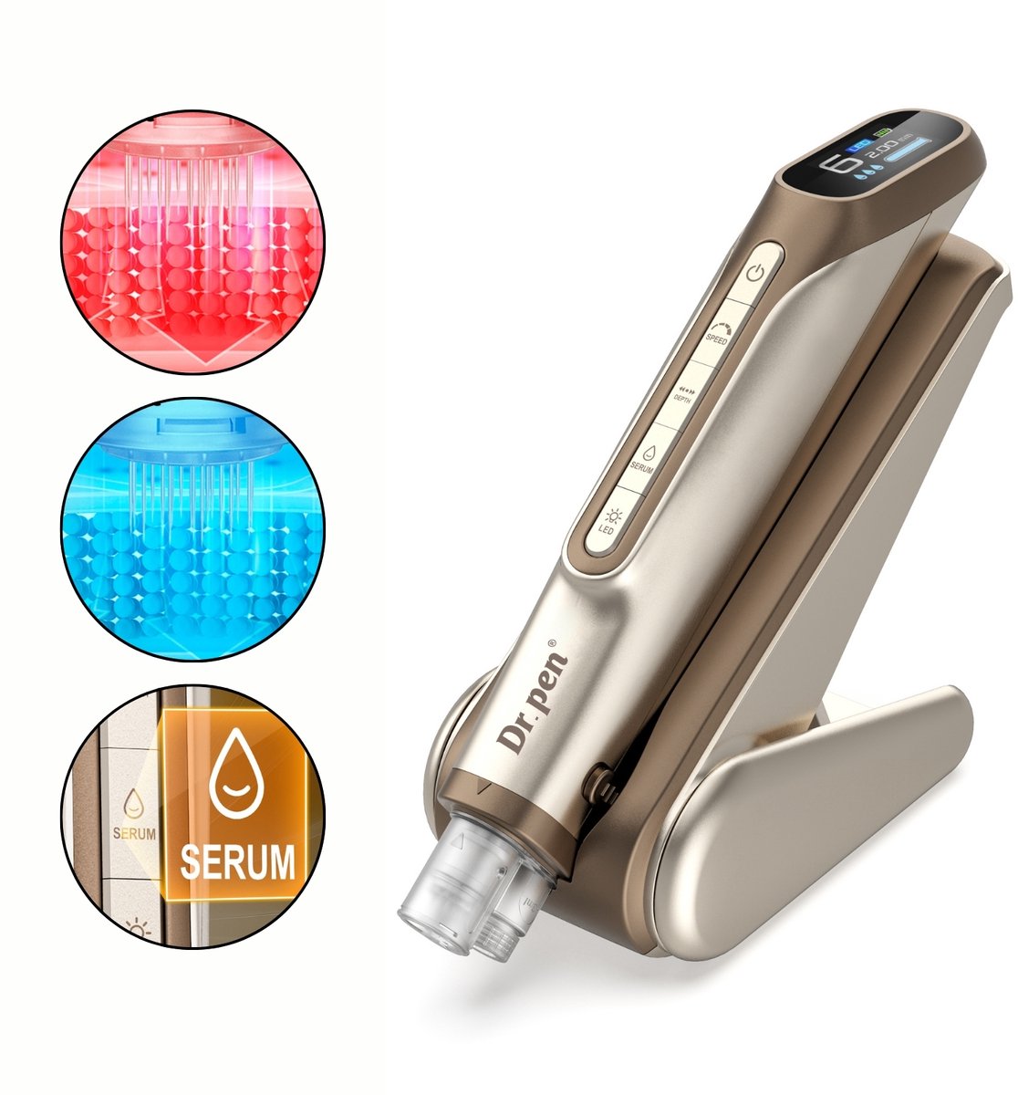 Dr. Pen Hydrapen H6 Goud Microneedling Hydrapen LED rood&blauw Origineel Apparaat