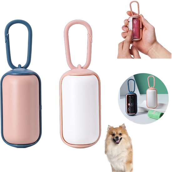 Dog Poop Bag Dispenser - 2 Pack - Met Clip - Voor Hondenpoepzakjes - Voor Aan De