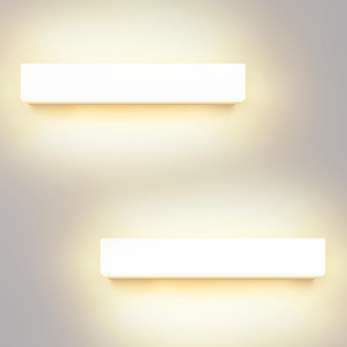 Set van 2 Zwarte LED Wandlampen Binnen en Buiten Warm Wit Licht 3000K Modern