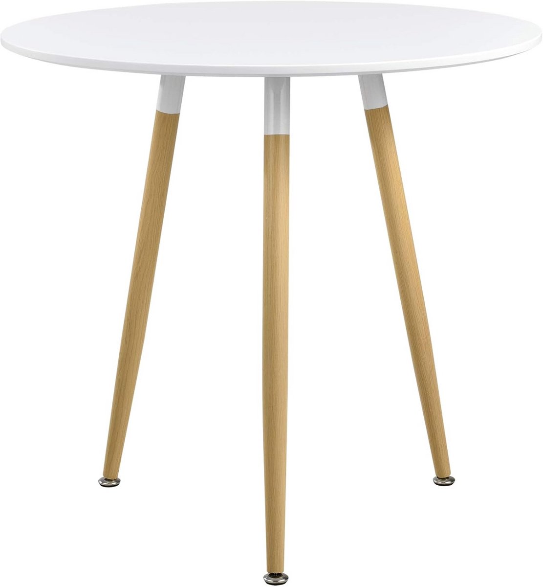 Ronde Witte Eettafel Ø80 cm MDF Modern en Stijlvol