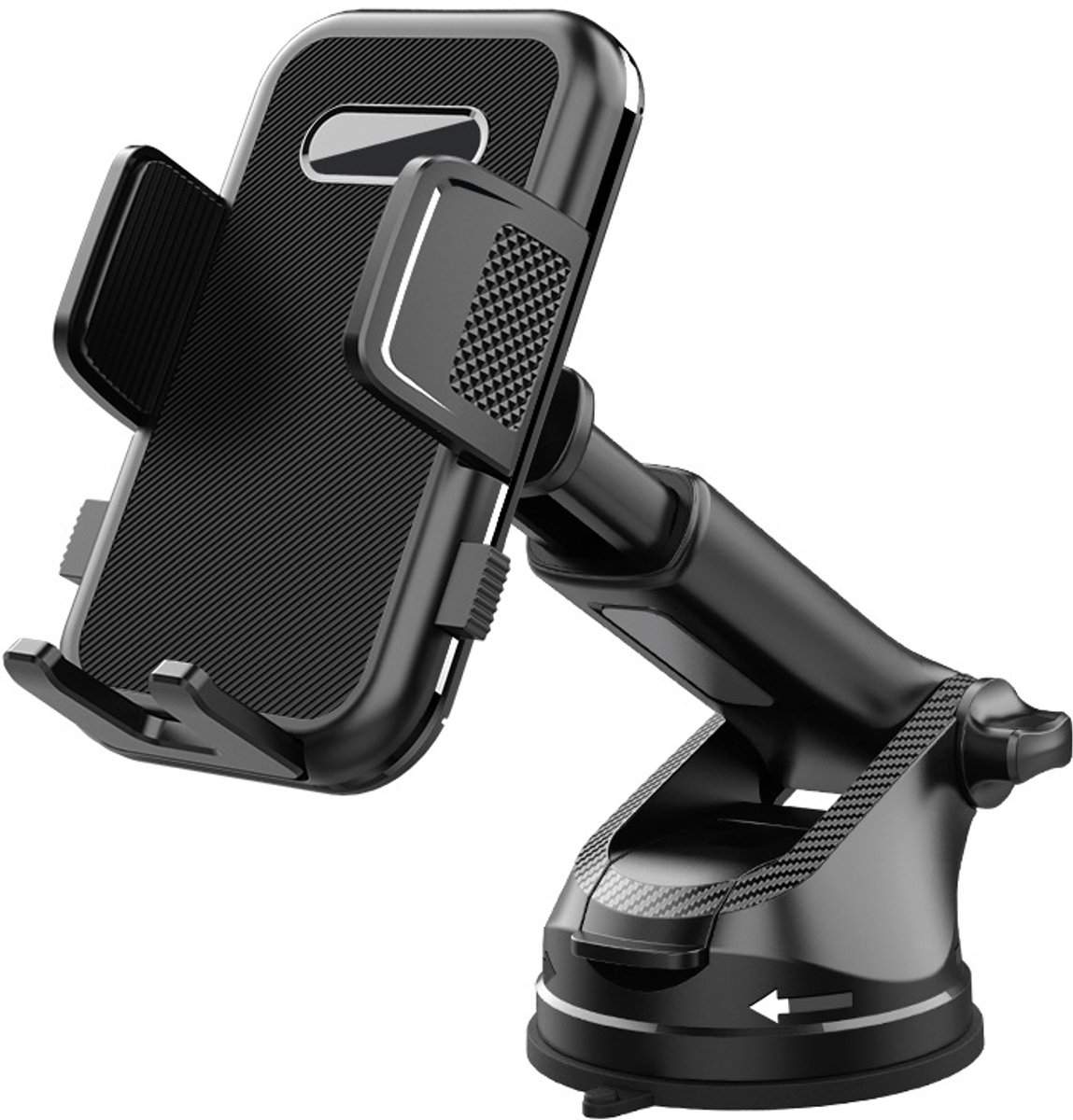 Autotelefoonhouder met zuignap, 360° draaibaar en telescopisch ontwerp.