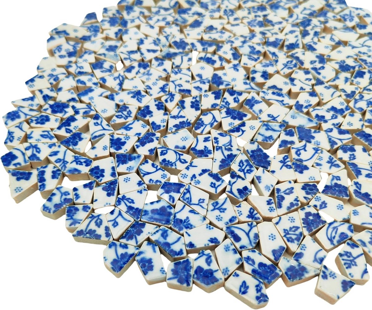 500g Witte Keramische Mozaïektegels, Onregelmatig Gebroken 1-2cm voor DIY & Decoratie