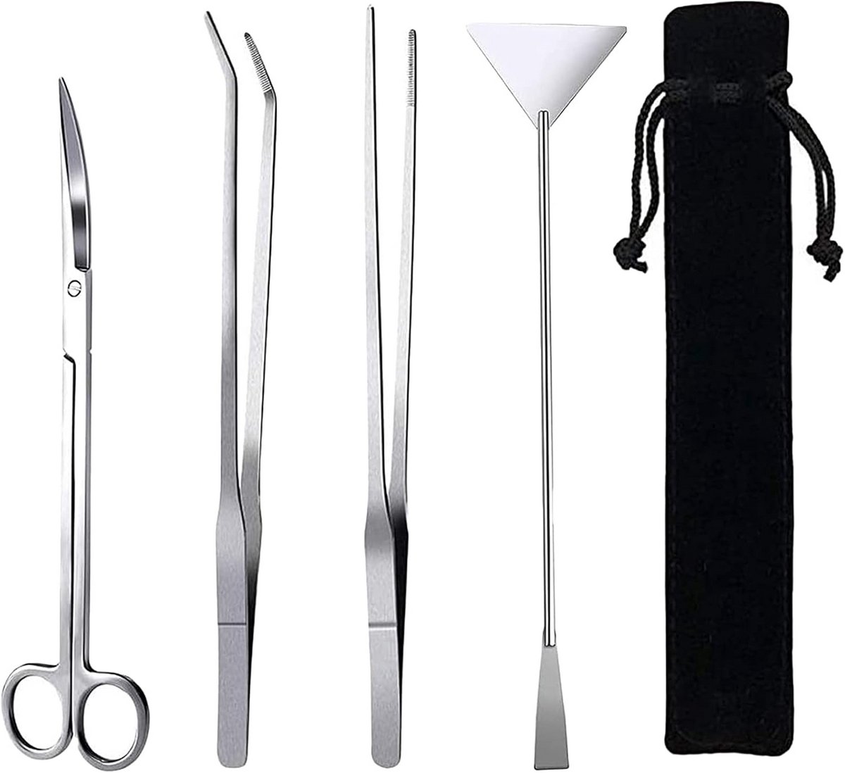 Aquascaping Gereedschap Set Roestvrij Staal 4-in-1 voor Planten in Aquarium en Terrarium