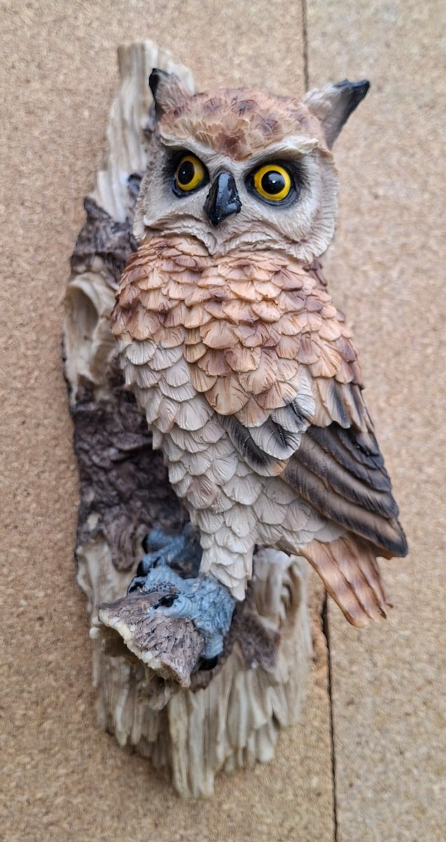 Uil op stam beeld - muurdecoratie - Gedetailleerd - Goud - Losse beelden - Polyresin - Polystone - Tuin - Decoratie - Tuindecoratie - Merchandise - Mancave