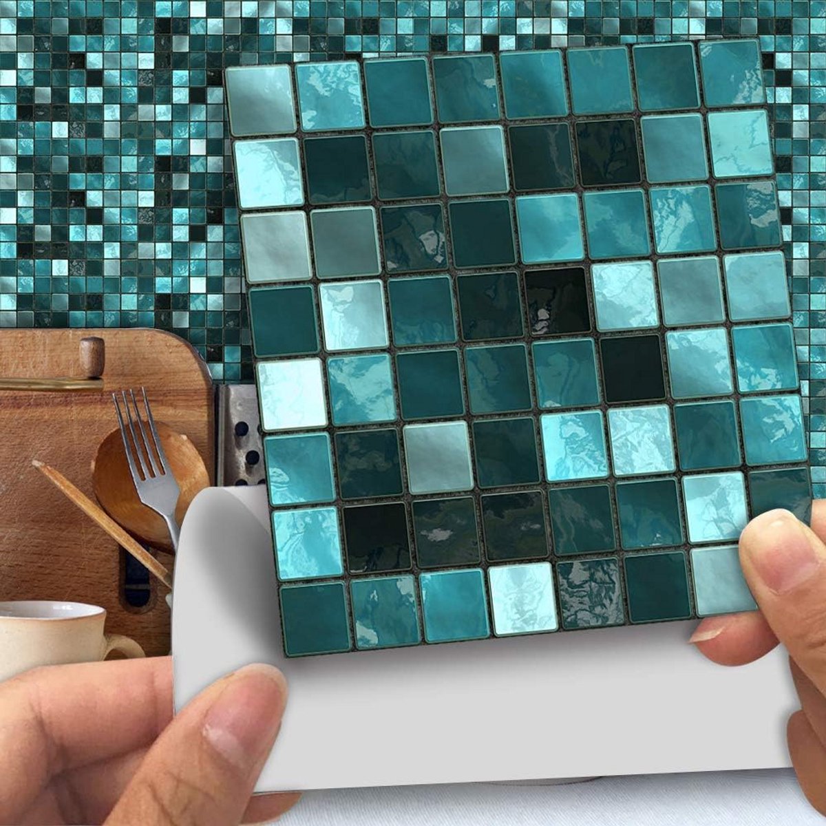 Zelfklevende Wandtegelstickers Glitter - 25 Stuks Decoratieve Spatwand voor Keuken, Badkam